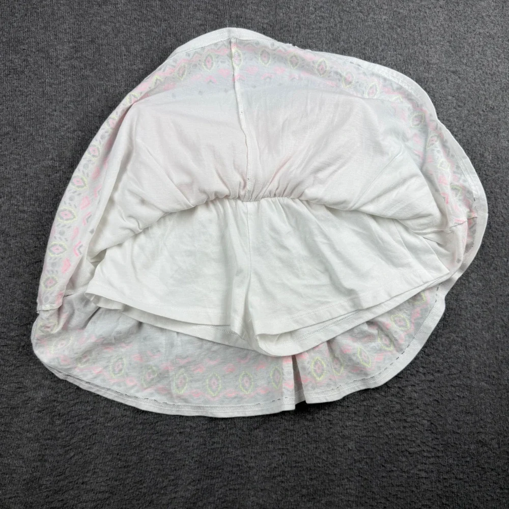 Justice Girls White Tiered Ruffle Skort Pink Tribal Print Smocked Waist‎ 18/20